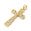 Brass Micro Pave Cubic Zirconia Pendants KK-A212-07E-G-2