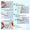 10Pcs Butterfly Hotfix Rhinestone Iron on/Sew On Patches PATC-DR0001-04B-4