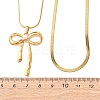 304 Stainless Steel Bowknot Pendant Double Layer Necklaces for Women NJEW-Z108-01G-5