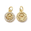 Brass Micro Pave Clear Cubic Zirconia Charms KK-E068-VB121-1