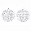 Non-Tarnish 201 Stainless Steel Filigree Pendants LS-X-STAS-R102-09P-1