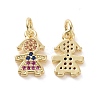 Brass Micro Pave Colorful Cubic Zirconia Charms KK-E068-VF144-1