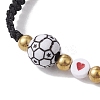 Sport Theme Acylic & Alloy Braided Bead Bracelet BJEW-JB10122-02-3
