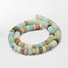 Frosted Rondelle Natural Flower Amazonite Beads Strands G-K094-10x6mm-B-2