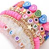 8Pcs Love Theme Natural Rose Quartz & Synthetic Hematite & Opalite Tassel Charm Bracelet Sets BJEW-JB08947-5
