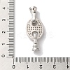 Coffee Bean Rack Plating Brass Micro Pave Clear Cubic Zirconia Fold Over Clasps KK-A225-10P-3