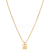 1Pc Stainless Steel Letter Rectangle Pendant Necklaces NJEW-LP0001-34Z-G-1