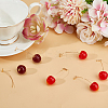 3 Pairs 3 Colors Acrylic Cherry Stud Earrings EJEW-GO0001-03-3
