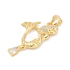 Brass Micro Pave Cubic Zirconia Pendants KK-D317-124G-2