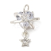 Brass Cubic Zirconium Pendants KK-D378-10S-1