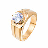 304 Stainless Steel Pave Clear Cubic Zirconia Finger Rings for Men FS-WG96A01-12-2