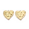 304 Stainless Steel Textured Heart with Moon Pendants STAS-T067-33G-1