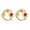 304 Stainless Steel Moon Stud Earrings EJEW-I314-01C-1