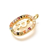 Brass Micro Pave Cubic Zirconia Pendants ZIRC-P123-01G-R02-2