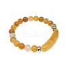 Natural Citrine Bead Stretch Bracelets for Women Men MZ7269-05-1