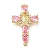 Rack Plating Brass Micro Pave Cubic Zirconia Links KK-P287-51G-2