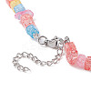 Synthetic Crackle Quartz Dyed Chips Chips Beaded Necklaces NJEW-JN04275-04-5