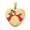 Christmas Ion Plating(IP) 304 Stainless Steel Enamel Pendants STAS-Z098-36G-1