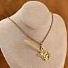 201 Stainless Steel Hollow Guitar Pendant Box Chain Necklaces NJEW-M086-03G-5