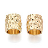 Textured Rack Plating Alloy Large Hole Beads PALLOY-T091-43G-1
