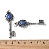 Key Brass Natural Lapis Lazuli Big Pendants KK-D361-01AS-29-3