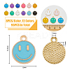 96Pcs 12 Colors Alloy Enamel Charms ENAM-FH0001-60-2