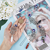 1 Set Hamsa Hand & Evil Eye Hanging Ornament with Bullet Gemstone Charm PALLOY-FH0007-43A-3
