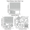 3Pcs 3 Styles Cafe Theme Carbon Steel Cutting Dies Stencils DIY-WH0309-886-6