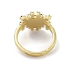 Real 18K Gold Plated Brass Pave Cubic Zirconia Adjustable Rings RJEW-M170-05G-02-3