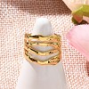 304 Stainless Steel Multilayer Open Cuff Rings for Women RJEW-Z077-01G-05-2