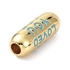Eco-Friendly Brass Enamel Beads KK-C220-06G-5