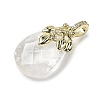 Natural Quartz Crystal Faceted Teardrop Pendants KK-D021-03C-G-2