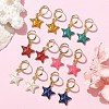 Brass Enamel Leverback Earrings for Women EJEW-U032-02G-1