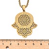 201 Stainless Steel Hollow Religion Hamsa Hand Pendant Necklaces NJEW-M086-01G-3