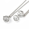 Brass with Rhinestone Pendant Necklaces NJEW-G089-03H-P-1