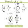 36Pcs 6 Styles Brass Pave Clear Cubic Zirconia Links KK-FH0008-12-2