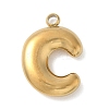 304 Stainless Steel Initial Pendants STAS-S186-12C-G-1