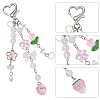 Strawberry Acrylic & Handmade Lampwork & Glss Pendant Decorations HJEW-YW00119-5