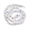Transparent Electroplate Glass Beads Strands EGLA-L043-AB01-3