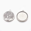 Flat Round with Tree of Life Tibetan Style Pendant Cabochon Settings LS-TIBEP-K020kg-06AS-NR-2