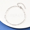 201 Stainless Steel Paperclip Chains Bracelets for Women BJEW-G767-01E-P-3