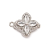 Brass Micro Pave Clear Cubic Zirconia Box Clasps KK-C075-22P-1