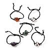 Macrame Pouch with Natural Mixed Gemstone Braided Bead Bracelets BJEW-JB06616-1