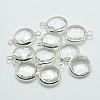 Silver Color Plated Brass Glass Pendants GLAA-J018B-S-2