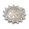 304 Stainless Steel & Rhinestone Pendants STAS-G371-09A-01P-2