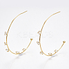 Brass Cubic Zirconia Stud Earrings KK-S350-062G-1