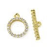 Rack Plating Eco-Friendly Brass Pave Clear Cubic Zirconia Toggle Claps KK-K330-45G-3
