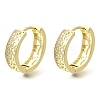 Brass Clear Cubic Zirconia Hoop Earrings EJEW-M047-23G-4