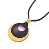 Alloy Ring Pendant Black Cord Necklaces FS-WG3AB90-01-4