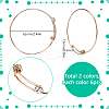 12Pcs 2 Colors Golden 304 Stainless Steel with Rhinestone Expandable Bangles BJEW-SC0001-27-2